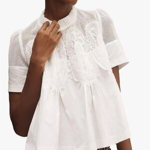 White Lace Women's Top M NWOT